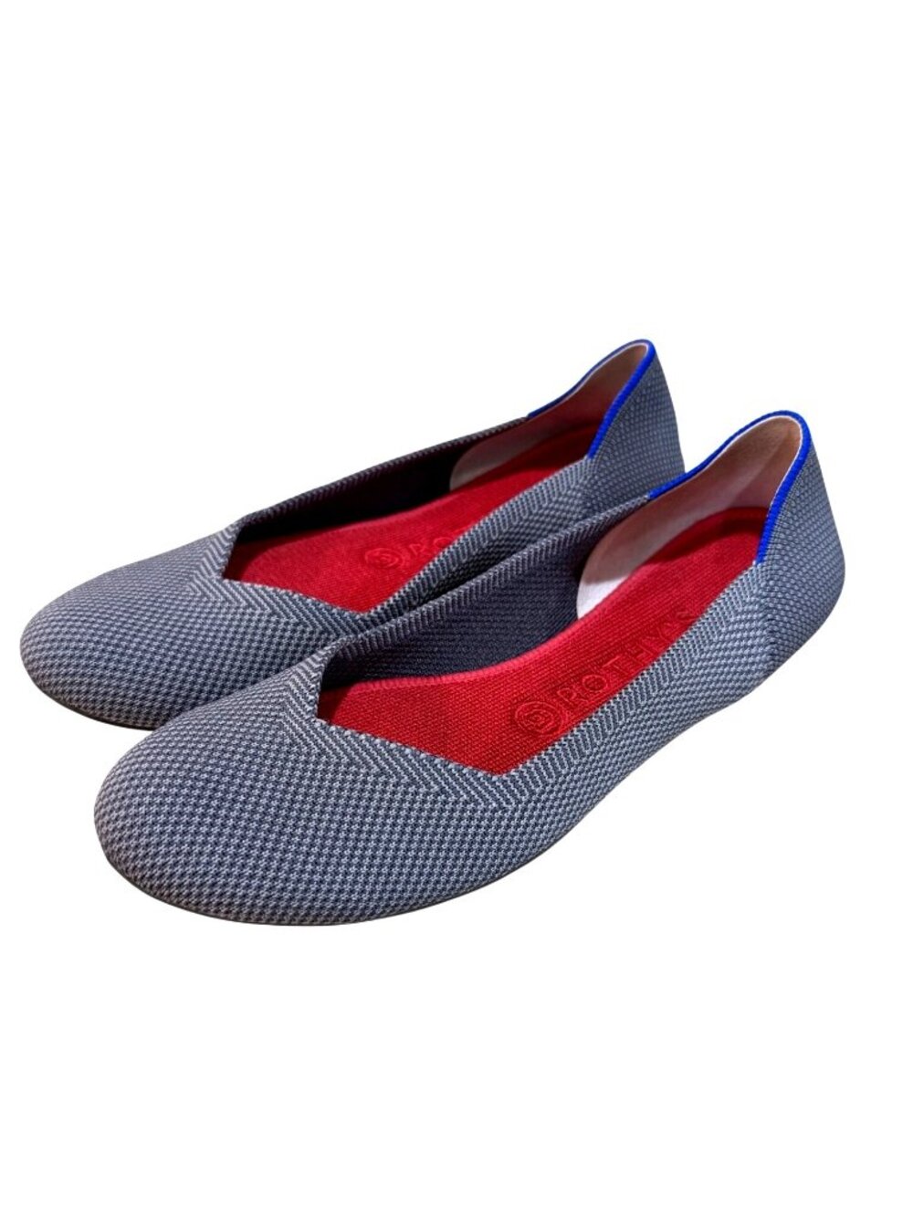 Rothy’s Slipper Birch Round Toe Womens 8 Charcoal Grey Knit Flats Preppy Shoe
